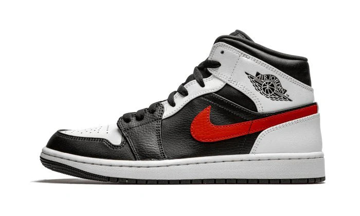 Air Jordan 1 Mid Black Chile Red White -554724-075-JHypes