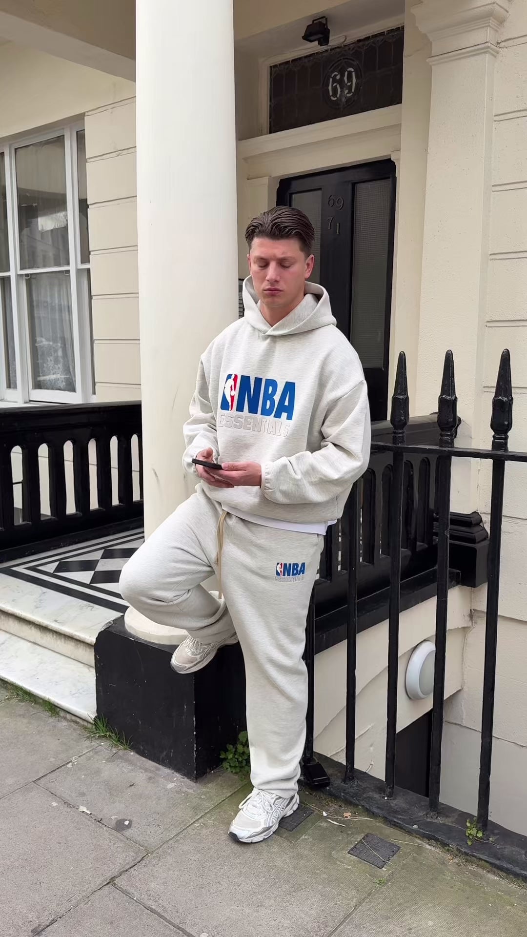 Essentials fear of god nba light heather set